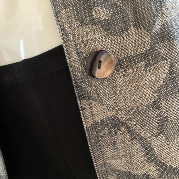 Gray Army Print Linen Blazer/ Jacket - Picture 7 of 10